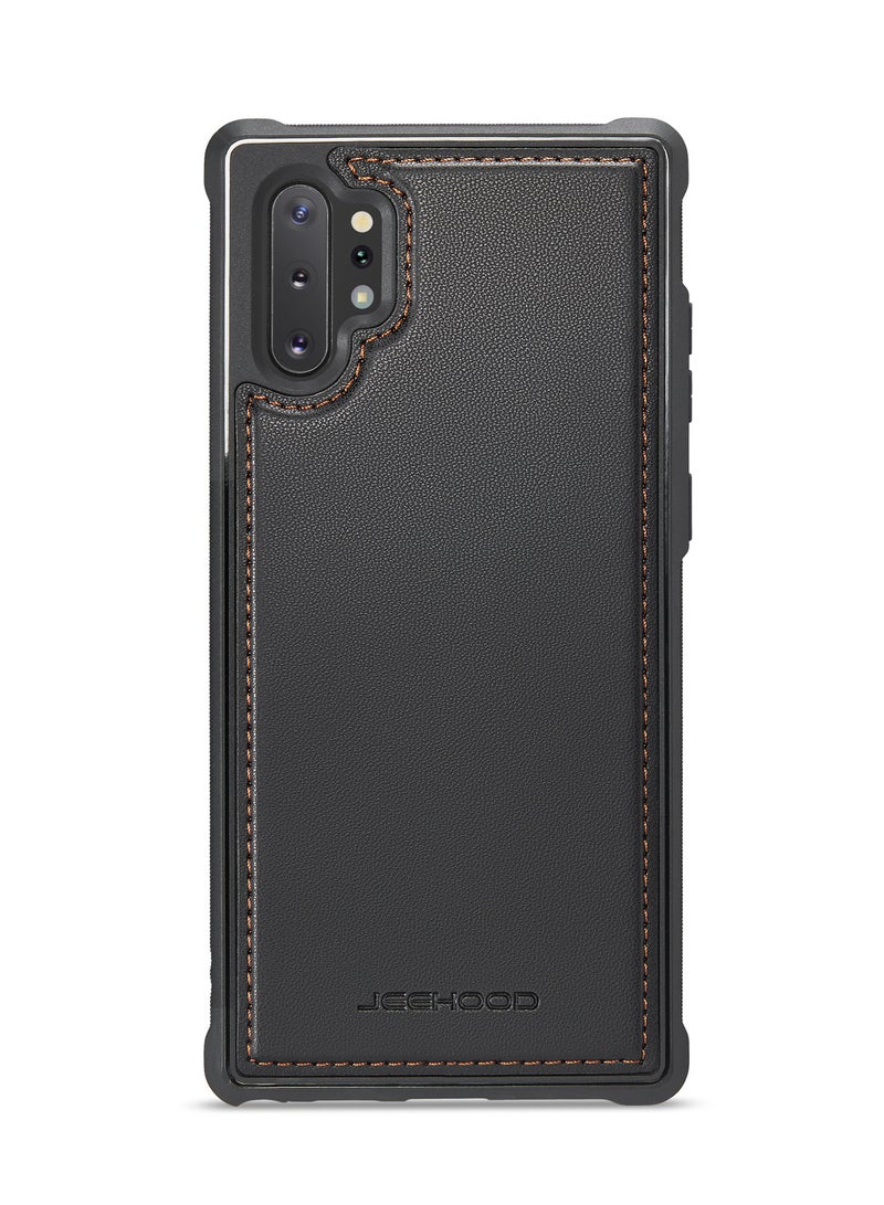 جيهود كيس مي جراب موبايل متوافق مع سامسونج جالاكسي نوت 10 بلس فاخر من جلد البولي يوريثين غطاء خلفي متوافق مع سامسونج جالاكسي نوت 10 بلس - اسود - Image 3