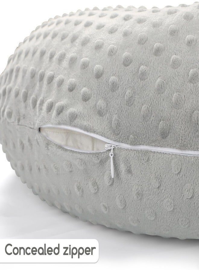 GFU Nursing Pillow Covers Newborn, Breastfeeding Pillow Case Made Minky Fabric, Removable Nursing Covers Fits Breastfeeding Pillows for Baby Boys and Girls, Cover Only (Grey) - Image 3