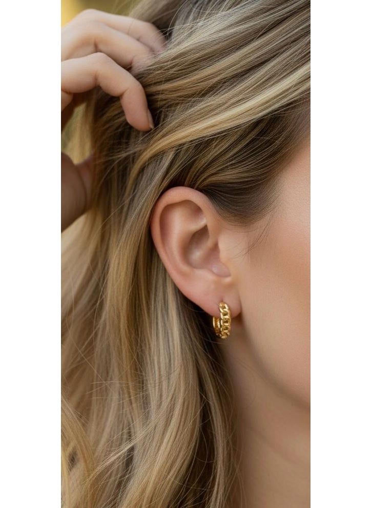 Ruby Art Gold 18K Pure Gold Women’s Earrings – Elegant Lightweight & Hypoallergenic - 1.88 Gram - Image 2