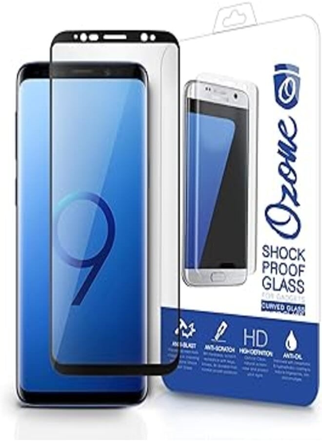 Ozone - Ozone Samsung Galaxy S9 Tempered Glass 0.26mm Full Cover Shock Proof Screen Protector - Black - Image 1
