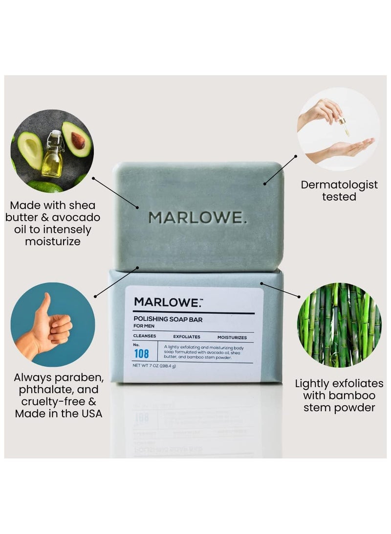 Marlowe No. 108 Polishing Soap Bar for Men 6-Pack - Image 2