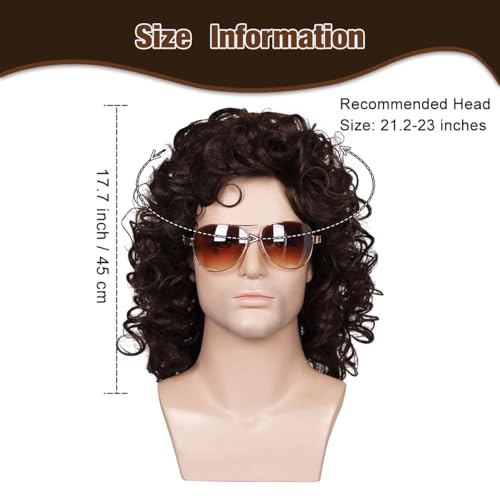 FantaLook Short Curly Brown Halloween Cosplay Wig for Men - Image 3