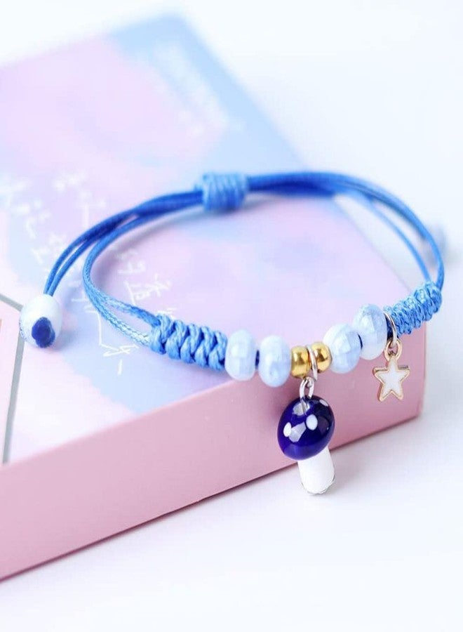 Pingyongchang 6Pcs Cute Funny Mushroom Bracelets Colorful Beaded Luck String Rope Chain Braided Bracelet Friendship Jewelry for Women - Image 5