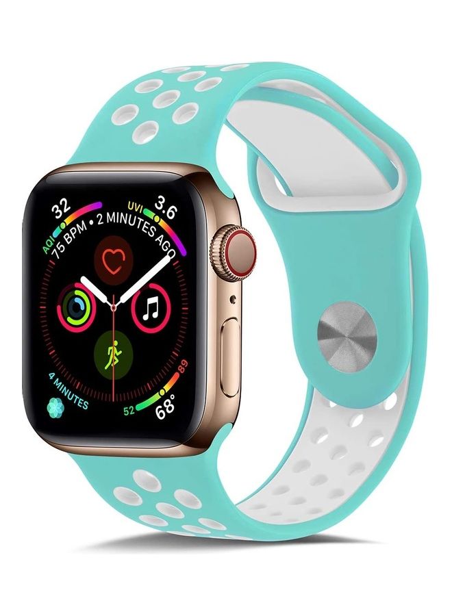 ICS Replacement Band For  Apple Watch Band 42/44 mm Green/White - Image 1