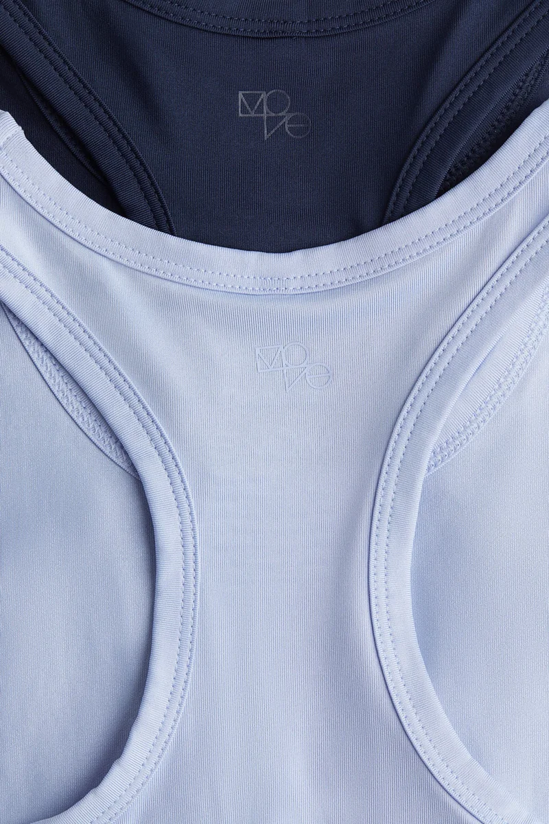 اتش اند ام بلوزة بدون أكمام من نسيج دراي موف - عبوة من قطعتين