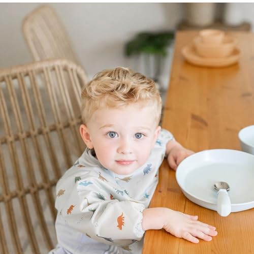 Tiny Twinkle Long Sleeve Bib for Babies & Toddlers – Waterproof Smock Bib for Eating – Machine Washable & Mess-Proof, Baby Feeding Essential & Shower Must-Have(Dinosaur, 2-4Y) - Image 3