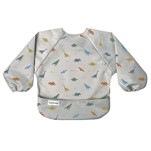 Tiny Twinkle Long Sleeve Bib for Babies & Toddlers | Waterproof Smock Bib for Eating | Machine Washable & Mess-Proof Feeding Essentials | Newborn Shower Gift (Dinosaur, 2-4Y) - Image 1