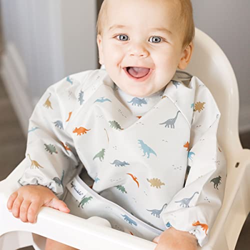 Tiny Twinkle Long Sleeve Bib for Babies & Toddlers | Waterproof Smock Bib for Eating | Machine Washable & Mess-Proof Feeding Essentials | Newborn Shower Gift (Dinosaur, 2-4Y) - Image 3