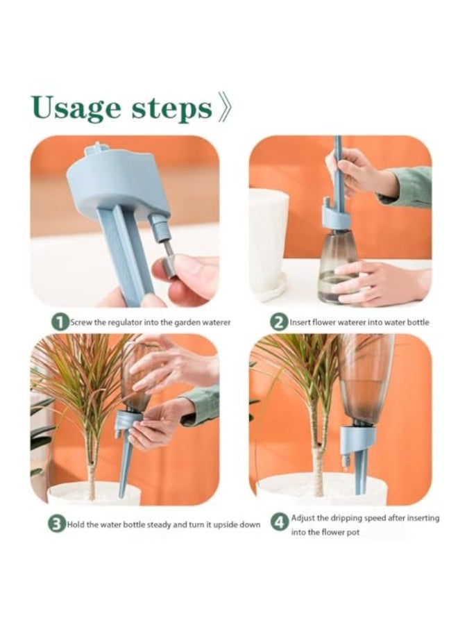 Generic 3 pcs of automatic watering artifact, conical and stable insert base Compatible with 28-30mm bottle mouth丨Indoor and outdoor green irrigation system丨Separate & combined optional (Drip machine, blue) - Image 5