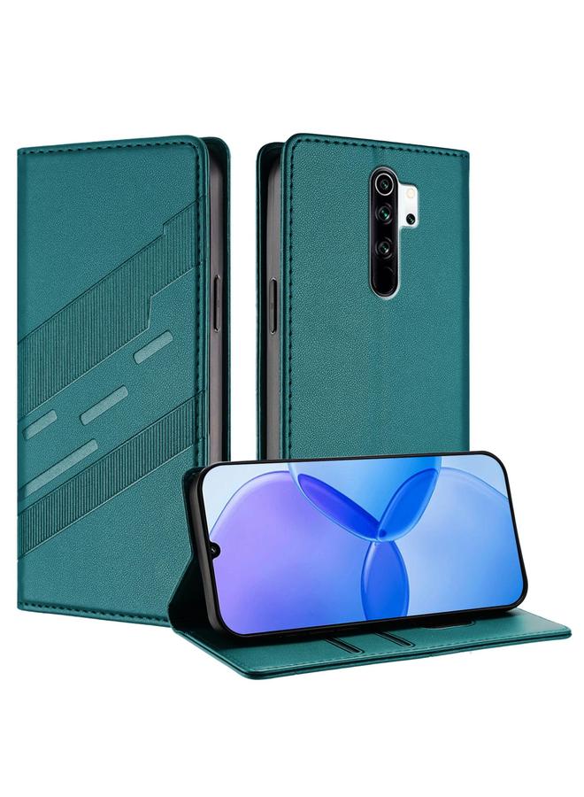 اس-توب جراب لهاتف Redmi Note 8 Pro محفظة جلدية منقوشة متعددة الوظائف بتصميم كلاسيكي - Image 1