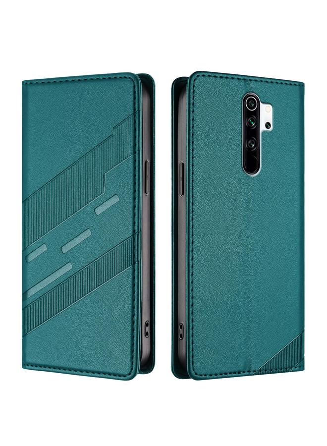 اس-توب جراب لهاتف Redmi Note 8 Pro محفظة جلدية منقوشة متعددة الوظائف بتصميم كلاسيكي - Image 2