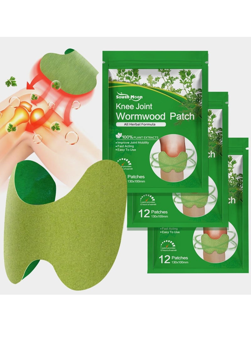 SOUTH MOON 36 pcs Knee Joint Wormwood Patch Pain Relief Patches Heat Patches for Knee Pain Relief Bone on Bone Herbal Plaster Pain Patches Joint Pain Relief Knee Patches Long Lasting Joint Natural Herbal Wormwood Stickers - Image 1
