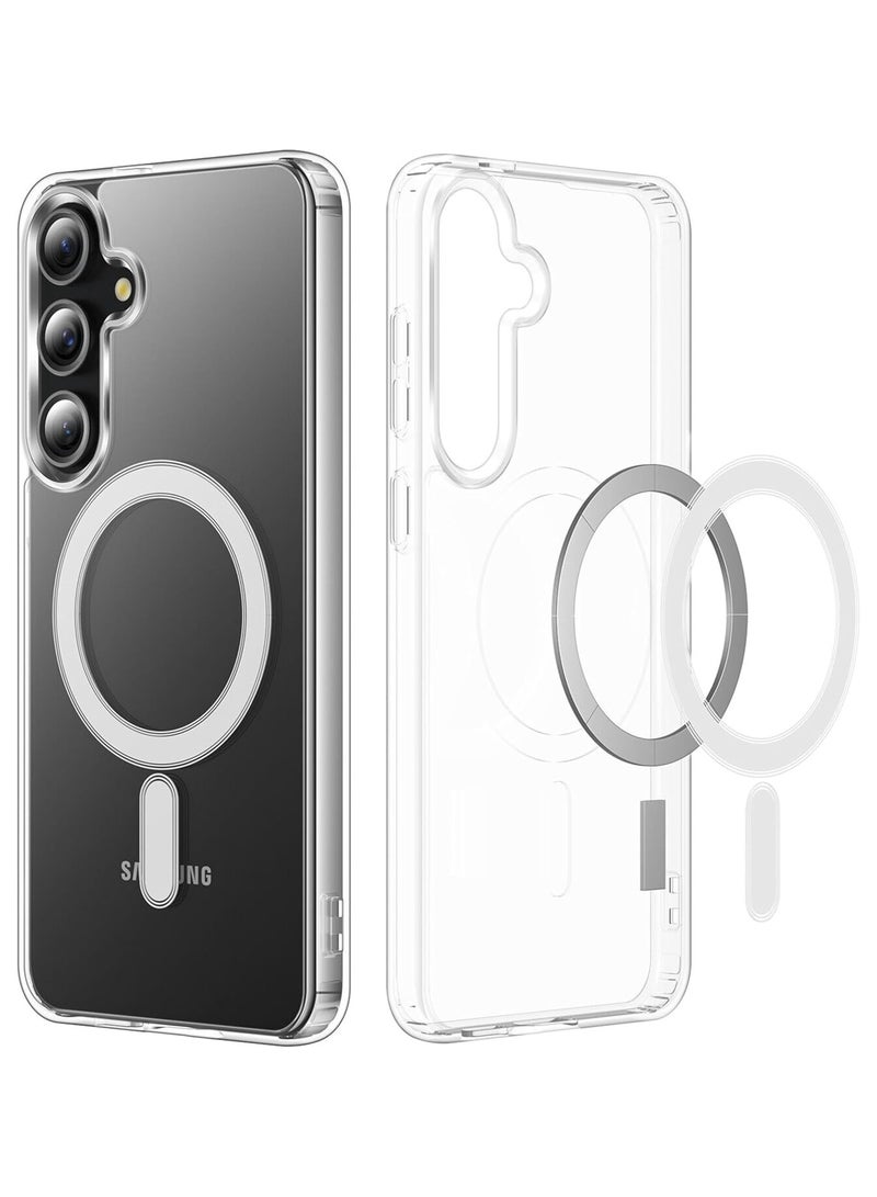 Samsung Galaxy S25 Clear Magnetic Cover Mag Safe Compatible Clear Hard Back Case Shockproof TPU Frame Edge Bumper Slim Transparent Case for Samsung Galaxy S25  - Image 1