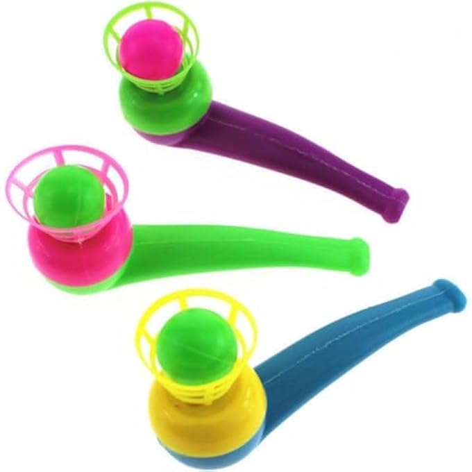 GOUDOGEDC 3PCS Ball Blowing Floating Blow Pipe Balls, Floating Ball for Birthday PartyBalance Game (Random Color) - Image 1