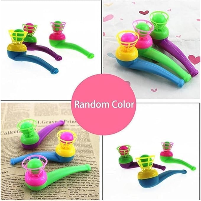 GOUDOGEDC 3PCS Ball Blowing Floating Blow Pipe Balls, Floating Ball for Birthday PartyBalance Game (Random Color) - Image 5