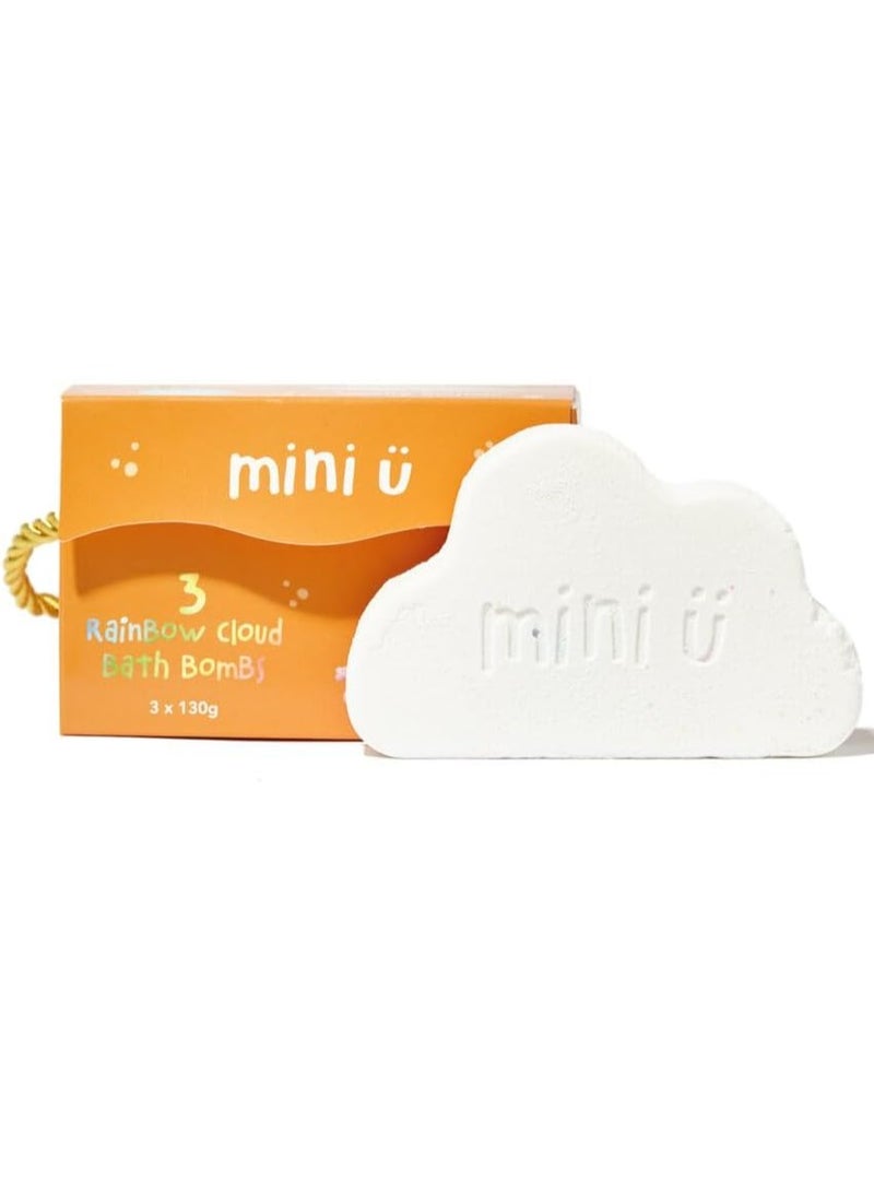 Mini U Cloud Bath Bombs, Rainbow Trail Bath Bombs for Kids, Vegan & Cruelty Free, Non Toxic - Image 1