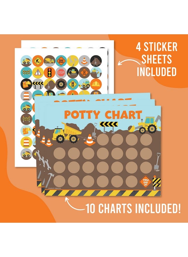 Hadley Designs Construction Potty Training Chart For Toddlers Boys - Potty Chart For Boys With Stickers, Kids Potty Training Chart For Toddlers Boys, Potty Sticker Chart For Toddlers Boy - Image 3