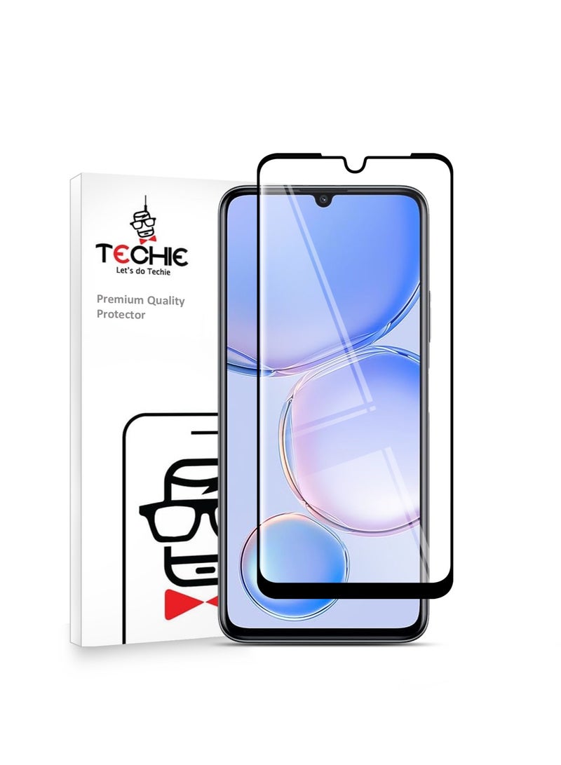 Techie حماية شاشة زجاجية مقساة كاملة تغطي 10H صلابة HD لهاتف هواوي نوفا Y71 - مضادة للخدوش، مضادة لبصمات الأصابع، وتقنية خالية من الفقاعات - Image 1