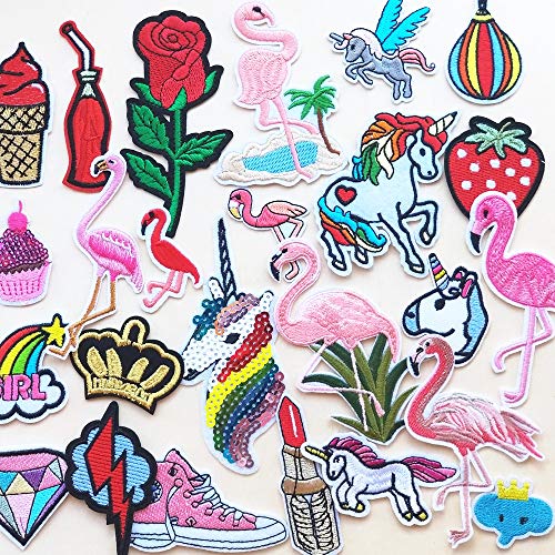 Mo Sheng Accessory 25pcs DIY Embroidery Birds Horses Patches Mix Patterns Iron On/Sew On Applique for Clothes Backpacks T-Shirt Jeans Skirt Vests Scarf Hat Bag (Style 3) - Image 1