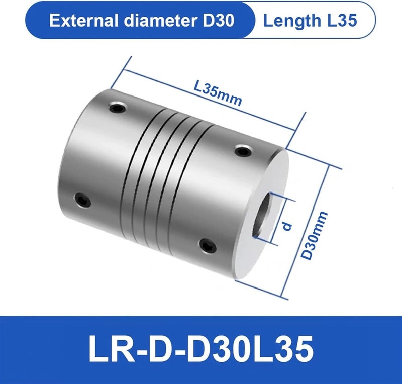 LR D D30L35 Aluminum Elastic Winding Shaft Coupler Motor Connector 8mm to 18mm Clamping Type Customize Flexible Coupling(10mmX12mm) - Image 5