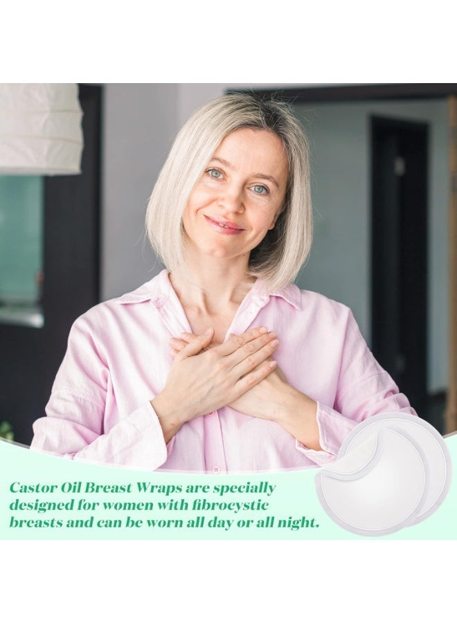 Bukela 4Pcs Castor Oil Pack Wrap Breast, Large Castor Oil Compress Wrap Reusable Organic Cotton Breast Pad for Women Less Inflammation Pain Fibrocystic Soft Nursing Pads Kit - Image 3