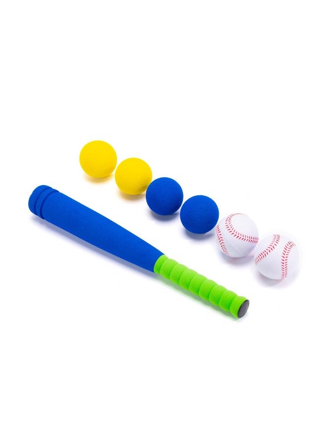 CeleMoon 16.5 Inch [Mini Size] Soft Kids Foam Baseball Bat Toy Set with 6 Balls, Gift for Toddler Age 3 Years Old Indoor Outdoor Sport T Ball Bat Playing Sport Game (Blue) - Image 1