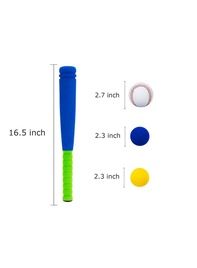 CeleMoon 16.5 Inch [Mini Size] Soft Kids Foam Baseball Bat Toy Set with 6 Balls, Gift for Toddler Age 3 Years Old Indoor Outdoor Sport T Ball Bat Playing Sport Game (Blue) - Image 3