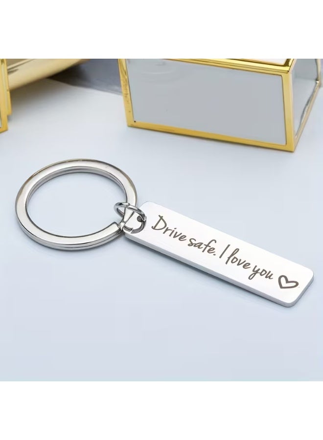 aeen Stainless Steel Long Keychain, Drive Safe I Love You Message Engrave on, Everyday Use Accessory - Image 3