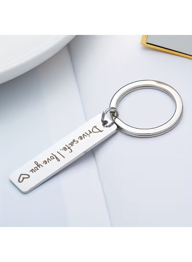 aeen Stainless Steel Long Keychain, Drive Safe I Love You Message Engrave on, Everyday Use Accessory - Image 5