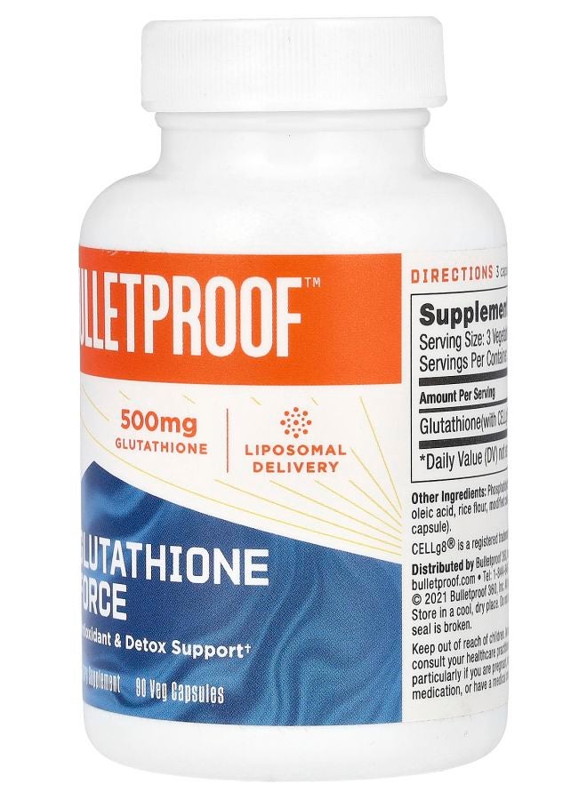 Bulletproof Glutathione Force 500 mg 90 Veg Capsules (155 mg Per Capsule) - Image 2
