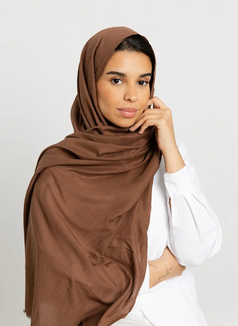 Kaafmeem Brown - Light Cotton Tarha