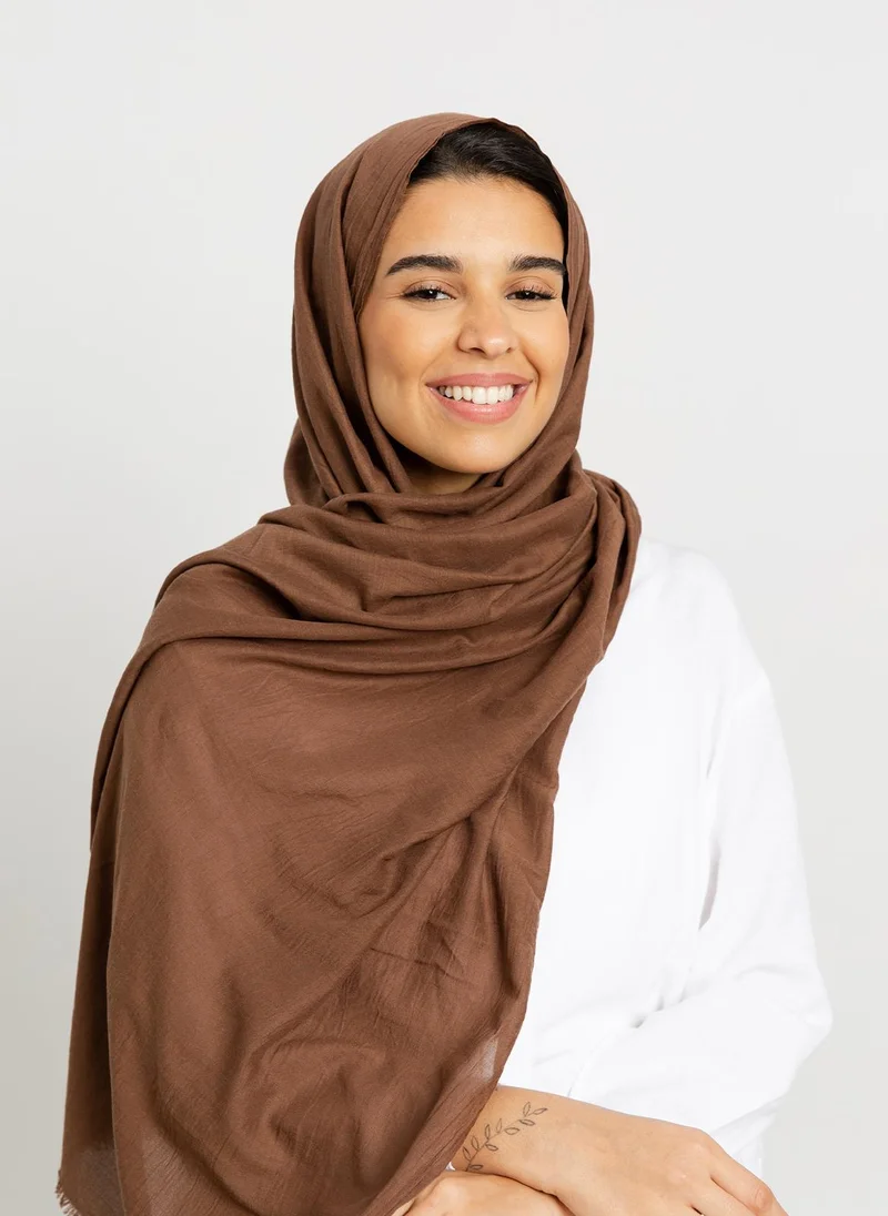 Kaafmeem Brown - Light Cotton Tarha