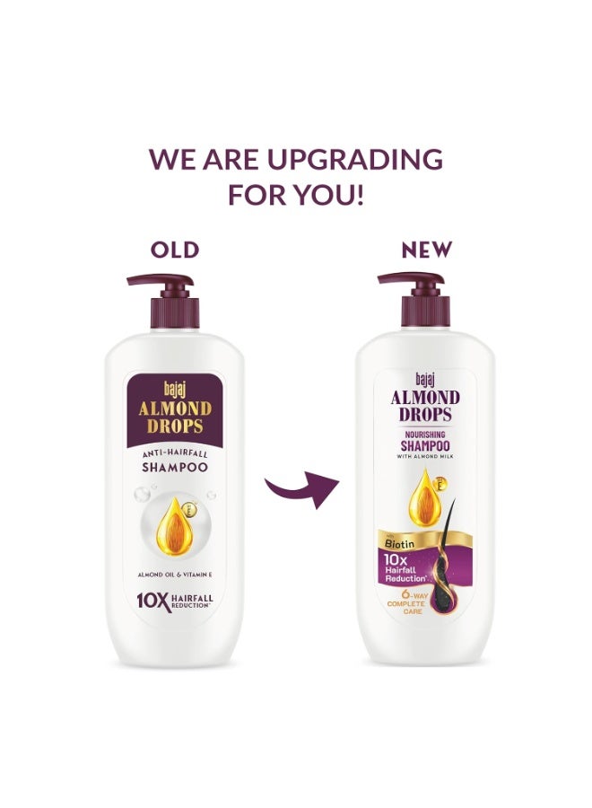 Bajaj Almond Drops Nourishing Shampoo with Almond Milk, Vitamin E & Biotin | For Soft, Shiny Hair | 10X Hairfall Reduction | Paraben Free - 650 ML - Image 2