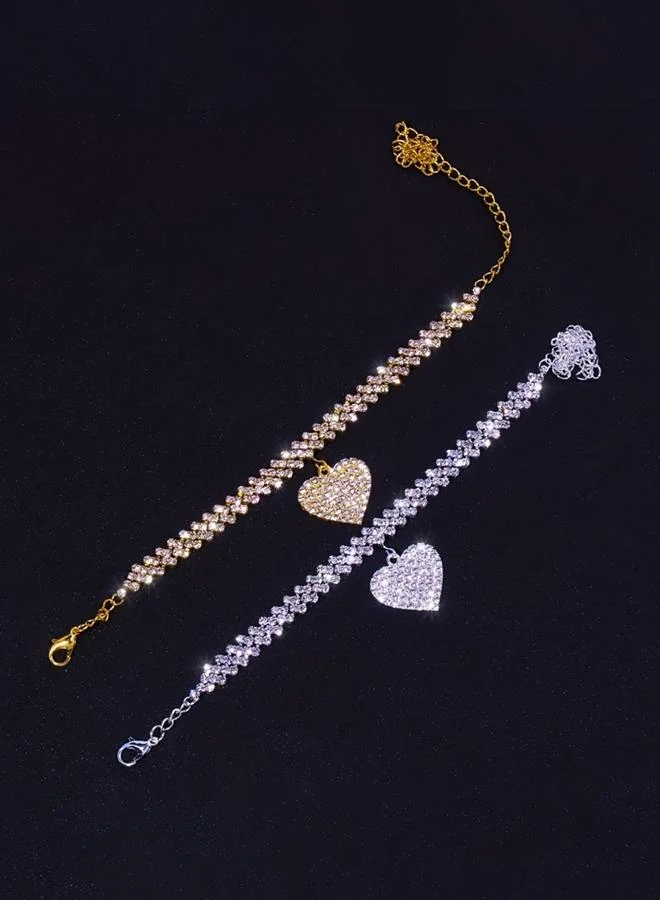 Take Two  Women Gold Rhinestone Anklet for Women | Best Price UAE