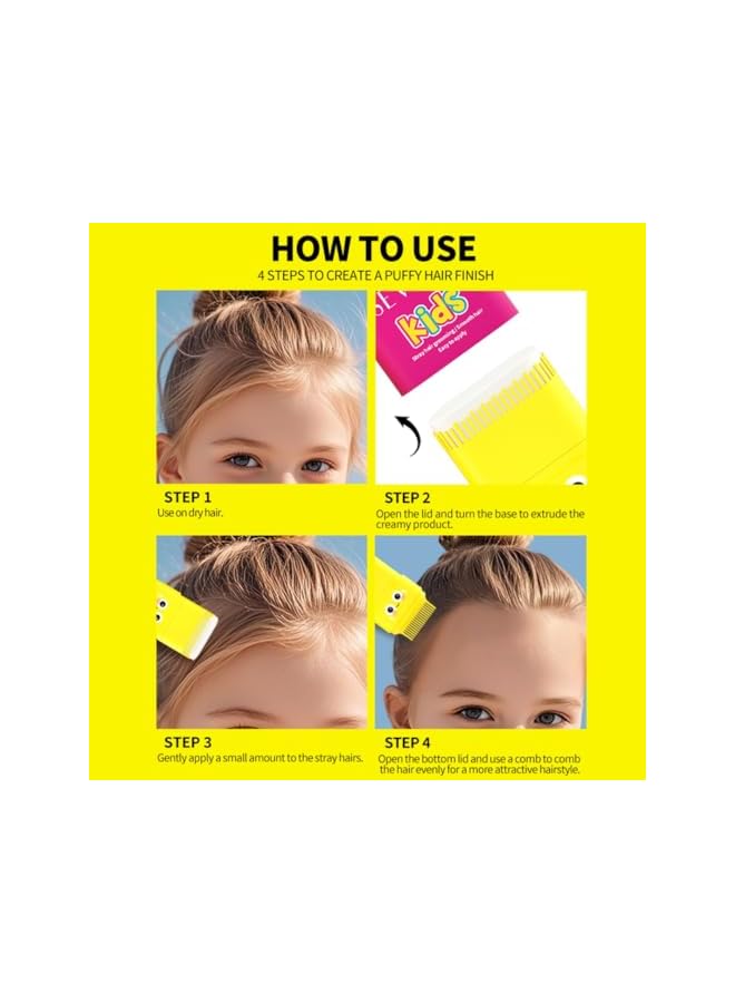Sevich Hair Wax Stick for Kids, Hair Styling Gel for Kids, Broken Hairs Finishing Stick Cream for Toddlers, Kid Hairs Style Product, Long Lasting Wax Stick Built-In Comb Retractable Styling 15G - Image 5