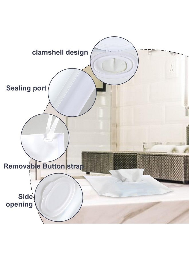 Bremorou Reusable Wipes Pouch 2 Pack Portable Refillable Wipe Container, Waterproof and Dustproof Travel Wipes Case Baby Wipes Dispenser, Baby Wipe Holder Refillable for Travel (White & Gray) - Image 4