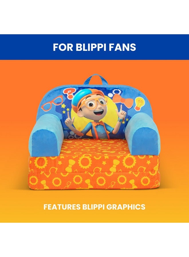 Delta CHILDREN Delta Children - Blippi Cozee Buddy Flip-Out Kids Chair, Blue - Image 3