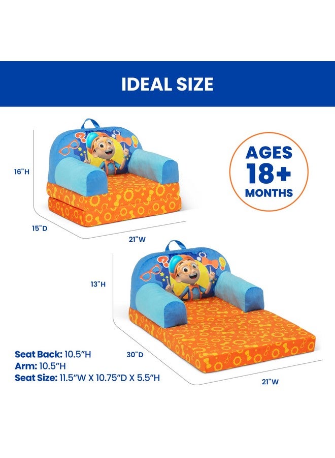 Delta CHILDREN Delta Children - Blippi Cozee Buddy Flip-Out Kids Chair, Blue - Image 4