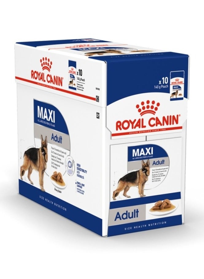 حجم التغذية الصحية ماكسي للبالغين (طعام رطب - أكياس) 10 × 140 جرام