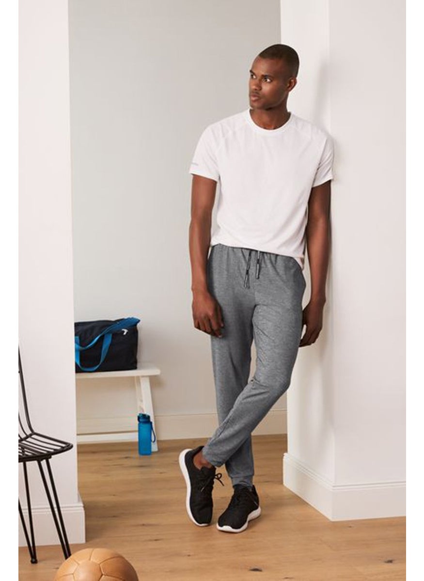 Tchibo Men Sportswear Drawstring Track Pants, Grey  - Image 1