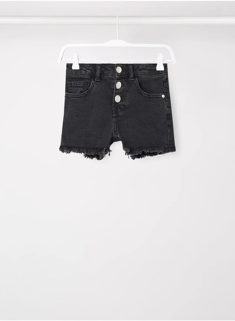 MANGO Kids Buttoned Denim Shorts