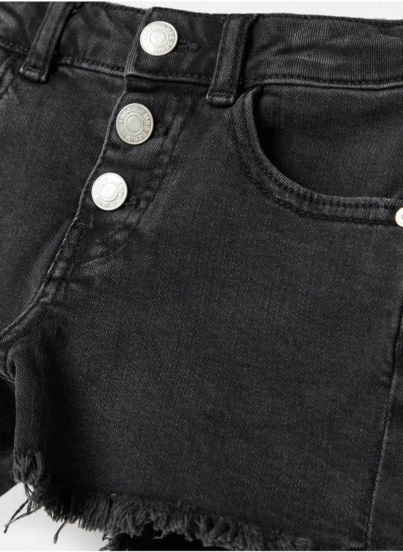 MANGO Kids Buttoned Denim Shorts