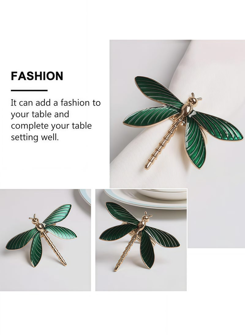 حامل حلقات مناديل مكون من 4 قطع لمناديل القماش، مجموعة حلقات مناديل لتزيين طاولة المناسبات الرسمية - Image 3