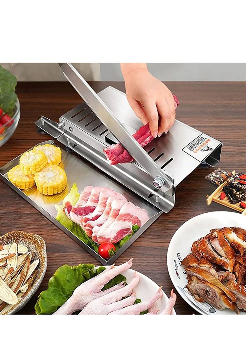 Generic - Manual Meat Cutting Machine Manual Household Stainless Steel Bone Cutting Machine Chicken Lamb Ribs Herbs and Pastries Cutter - Image 1