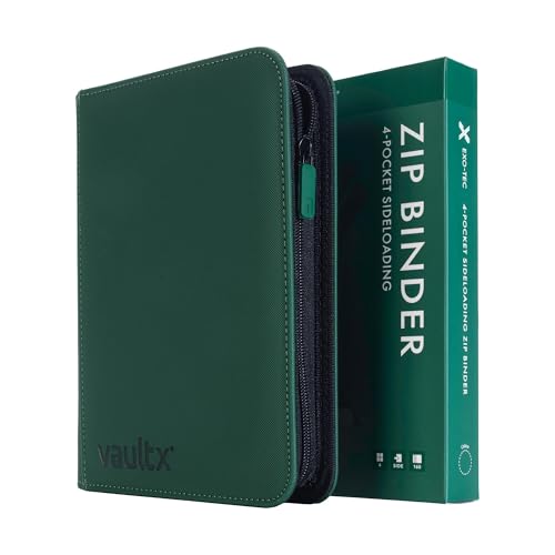 Vault X 4 Pocket Zip Binder 160 Cards ExoTec Material 20 SideLoading Pages Green - Image 1