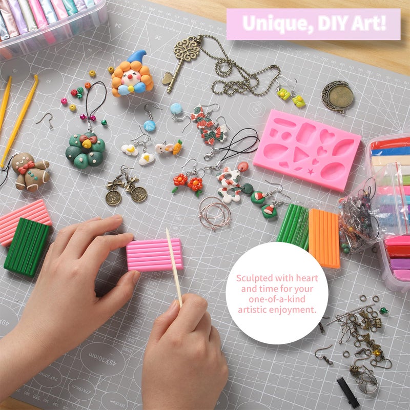 Aestd-ST Polymer Clay Kits, 85 Colors Oven Bake Modeling Clay for Kids, Non-Sticky Molding Clay with Sculpting Tools and DIY Accessories, Holiday Gift for Children and Artists - Image 4