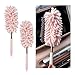NYTKL 2PCS Car Interior Duster with Extension Pole 118 to 305 Retractable Dusters Auto Dash Cleaning Tool Soft Chenille Hand Washable Dusters for Car Window Furniture Office Light Pink - Image 2