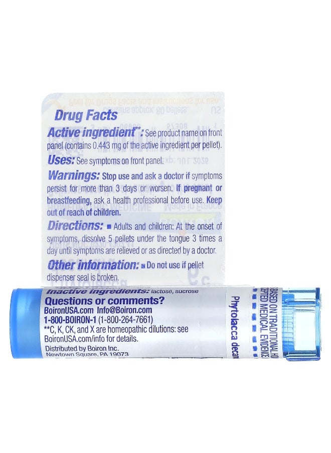 Boiron Boiron, Phytolacca Decandra, 6C, Sore Throat Relief, Approx 80 Pellets  - Image 2