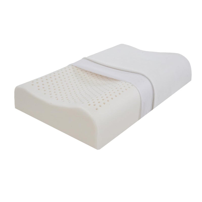 TIERSINI Natural Latex Neck Support Pillow-Medium Firmnessï¼ŒNo Shoulder Pressure,Suit for Side & Back Sleeping,Cervical Traction Design, Ergonomic Relief for Neck & Shoulder Pain(23.6"Lx15.7"Wx(3.9/4.7")H) - Image 1