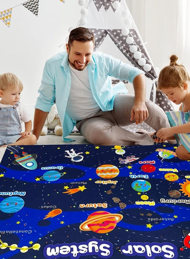 Felt Universe Flannel Board Story Set, 40Pcs Solar System Planets Toys for Kids Preschool Early Learning Interactive Storytelling Play Kit, Reusable Wall Hanging Space Toys Gift for Toddlers - Image 4